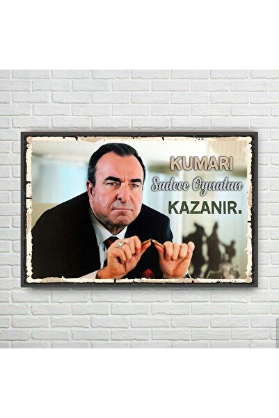 TRENDPOSTER Kurtlar Vadisi Retro Ahşap Poster Kumarı Sadece Oynatan Kazanır Mehmet Karahanlı
