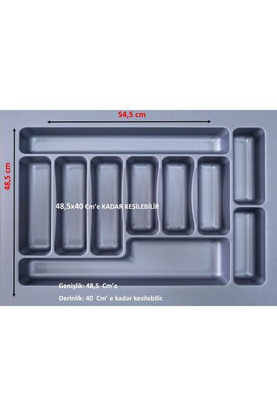 Ersa 55cm x 48,5cm Γκρι Συρτάρι - Πώληση, Εσωτερικό Μαχαιροπήρουνα, Κομμένο 48,5x40 cm