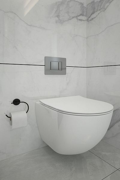 Alper Banyo Μαύρο ματ χαρτί υγείας Κρεμάστρα Wc Θήκη για ρολό τουαλέτας - Είτε επικόλληση είτε τοποθέτηση
