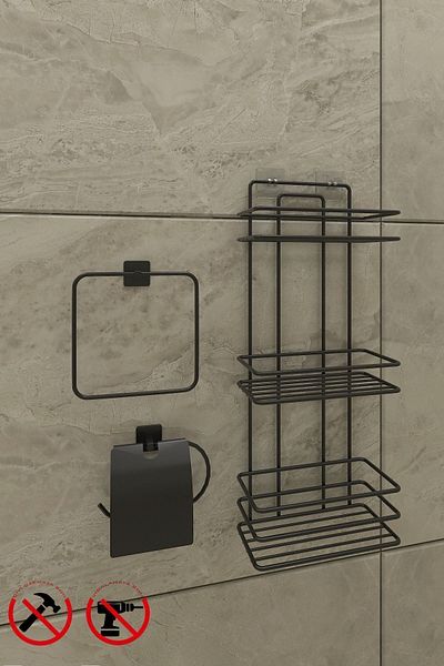 Alper Banyo ΜΑΥΡΟ TŞ03 ΣΕΤ ΤΕΤΡΑΓΩΝΟ ΠΕΤΣΕΤΟ ΘΗΛΑΣΣΑ ΤΕΤΡΑΓΩΝΟ ΚΑΛΥΜΜΑ ΘΗΛΑΣΣΑ ΧΑΡΤΙ ΤΟΥΑΛΕΤΑΣ