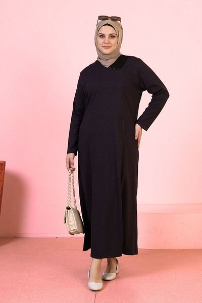 Ferace Γυναικείο φόρεμα Hijab μεγάλου μεγέθους μακρύ καθημερινό δαμάσκηνο