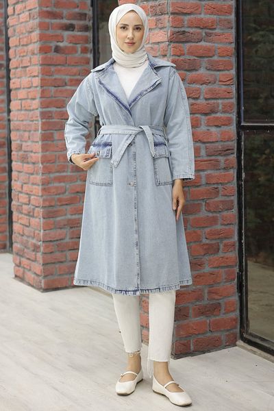benguen 2004 Trenci albastru Hijab