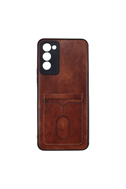 batuteknoloji Tecno Camon 18 Deri Görünüm Kartlıklı Kılıf