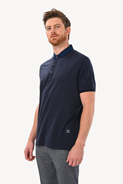 Ysf Erkek Koyu Lacivert Regular Fit Polo Yaka Tshirt