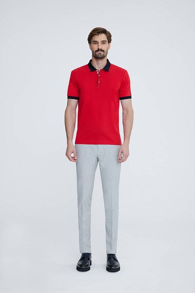 Ysf Men's Red Polo Neck T-shirt