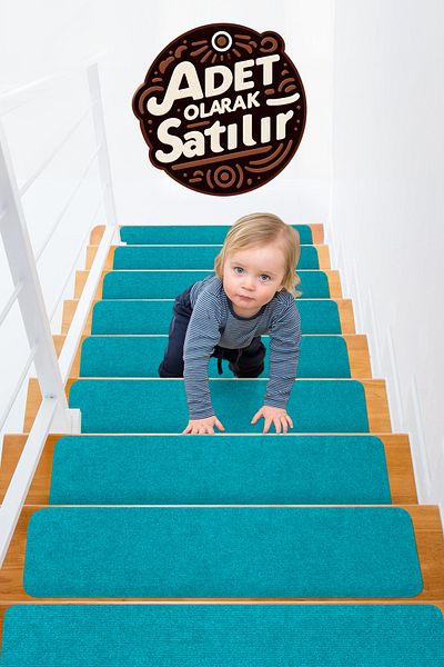 Stepmat Turquoise Halifleks Stair Step Mat - with Adhesive and Non-Slip Base