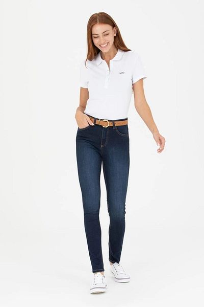 U.S. Polo Assn. Γυναικείο λευκό μπλουζάκι Basic Polo με λαιμόκοψη