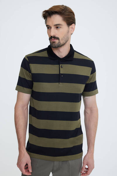 Ysf Erkek Yeşil Siyah Polo Yaka T-shirt