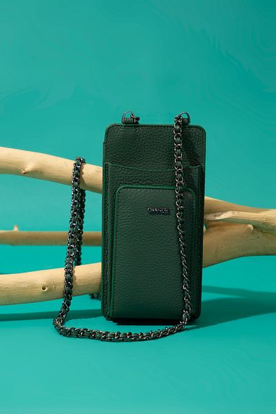 Grande 2783 Genuine Leather Wallet Featured Zippered Women's Phone Bag Flother Green