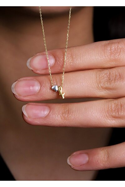 Ziu 925 Ayar El Yazılı Harfli Ve Kalpli F Kadın Gümüş Kolye (uzunluk 42 Cm) H...