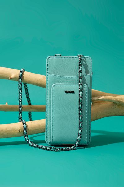 Grande 2783 Genuine Leather Wallet Featured Zippered Women's Phone Bag Arsel Water Green