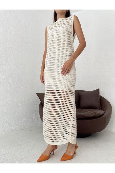 YouLikeButik Openwork Knitwear Dress - Lined Design