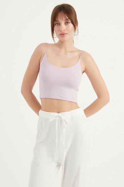 SUBU TASARIM Lilac Crop Thin Strap - Model 2010