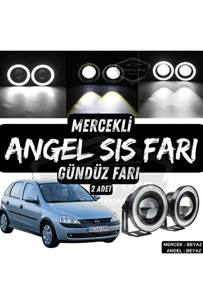 ŞüsCarOto Aksesuar Opel Corsa C 2000-2006 Uyumlu Mercekli Angel Sis Farı Meta...