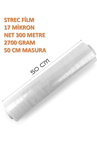 NAKSAN 17 MİKRON 50CM 300 METRE BÜYÜK BOY PALET STREÇ FİLM TAŞIMA TAŞINMA EŞYA MOBİLYA SARMA KORUMA STRECİ