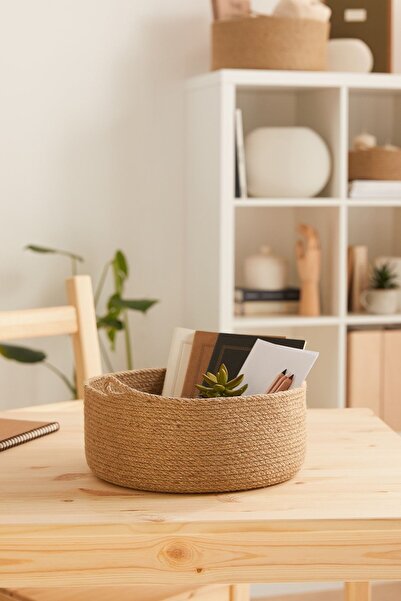 Ocean Home Textile 30x12 Jute Rope Organizer - Διακοσμητικό Καλάθι Αποθήκευσης Organizer