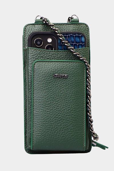 Grande 2783 Genuine Leather Wallet Featured Zippered Women's Phone Bag Flother Green