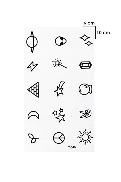 BiWini Çoklu Minimal Uzaylı Gezegen Geçici Dövme Tattoo