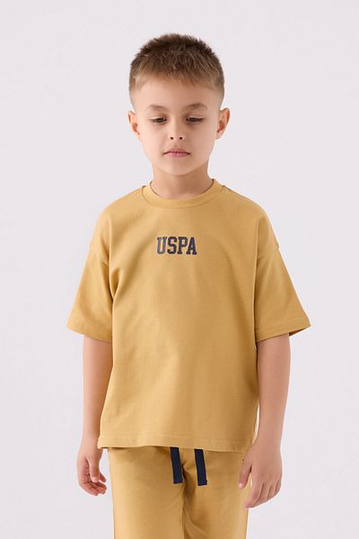 U.S. Polo Assn. Costum bermuda galbenă pentru băiat