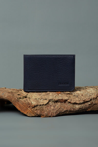 Grande 1410 Hakiki Deri Erkek Cüzdan Kristal Lacivert