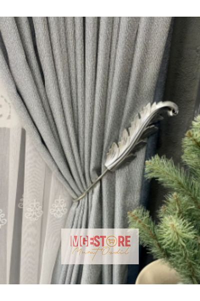 MGEStore Fundal Cortina Colector Renso cu frunze de argint (1 bucată)