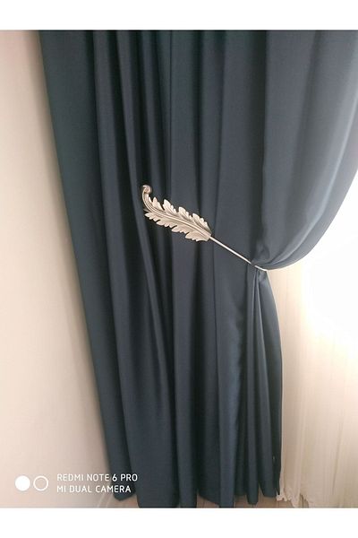 MGEHOME Κουρτίνα Φόντο Συλλεκτικό Ασημένιο Φύλλο Renso 1 Τεμάχιο