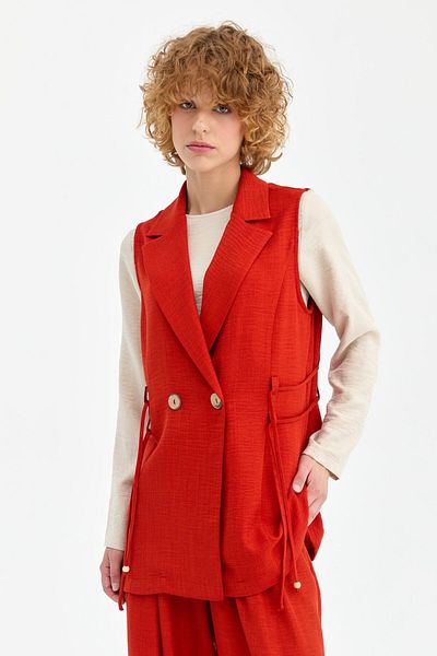 Esswaap Brick Color Vest and Trousers Set