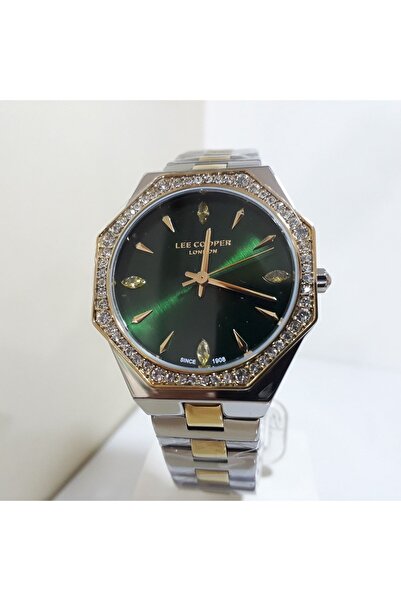 Lee Cooper Lc07599.270 Yeşil Renk Kadran,8 Köşeli,çelik Kordonlu Kol Saati