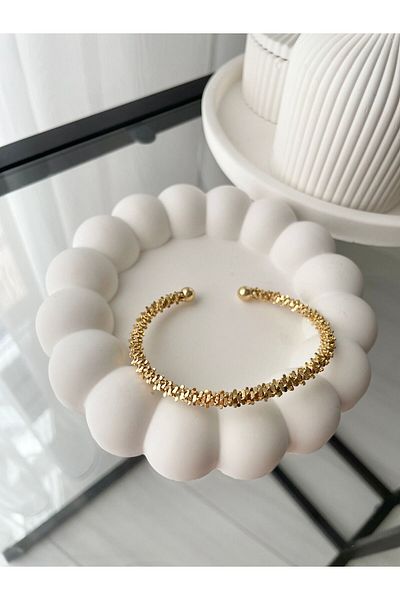 Regron Gold Serrated Special Series Handcuff Bracelet