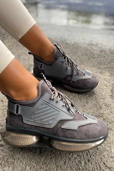 İnan Ayakkabı Γυναικεία Sneakers - Γκρι, Σόλα 4 εκ
