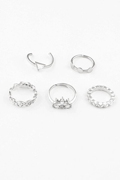 Sortie Aksesuar Lotus Figürlü 5'li Yüzük Seti Kombini 001