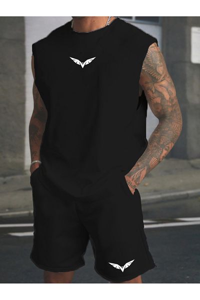Weavox Set tricou și pantaloni scurți cu mâneci 0 imprimate
