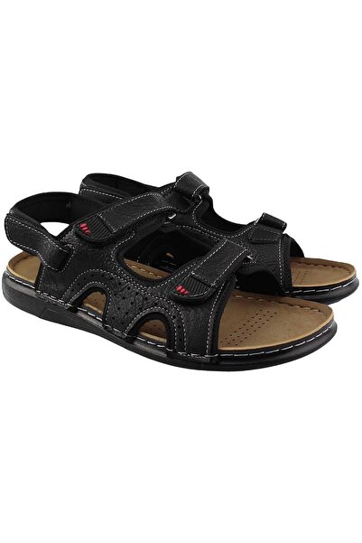 GEZER Brand Anatomical Men's Black Sandals - Soft Sole Slippers