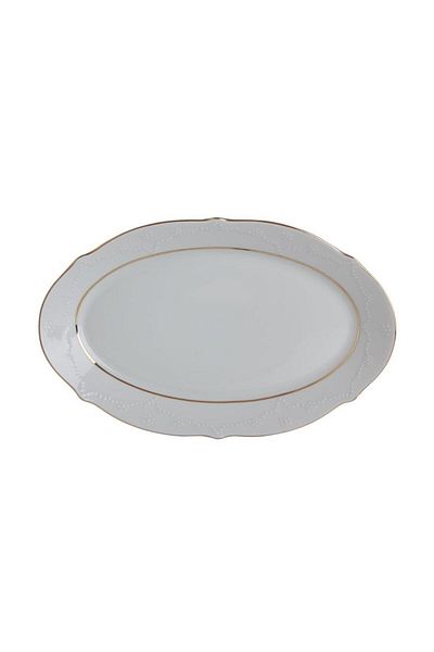 Porland Porcelain Queen Gold Gilt 24 Cm Boat Plate PRL001