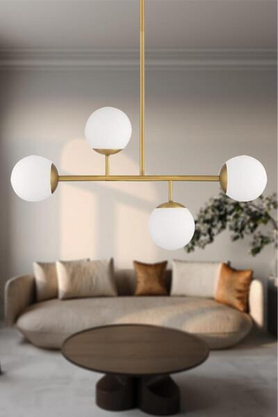 Eray Aydınlatma Opal Camlı 4lü Eskitme Avize