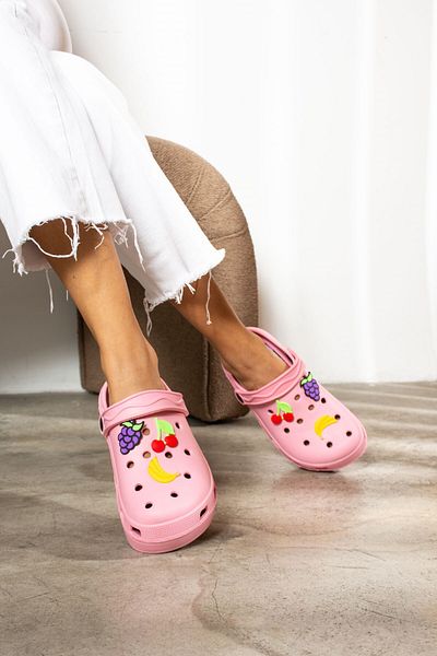 Nstil Pink Women's Sandals - High Massage Sole, Buckle Sabo, Doctor, Nurse and Cook Slippers 251