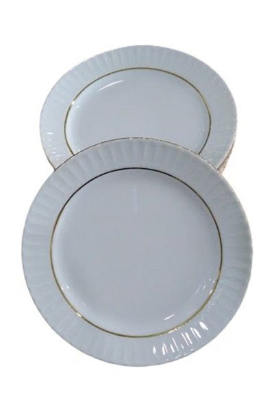 Kütahya Porselen Set of 6 Gilded 20 Cm Cake Plates