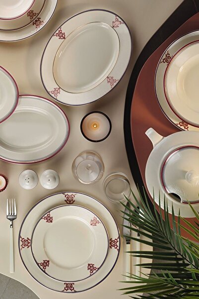 Kütahya Porselen Bone Kalipso 60 parça 12 Kişilik Yemek Takımı 114392