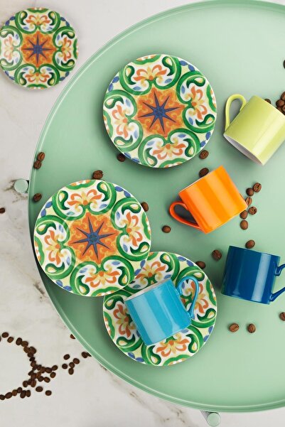 Kütahya Porselen Rüya 8 Parça 4 Kişilik Desen Kahve Fincan Takımı 898301