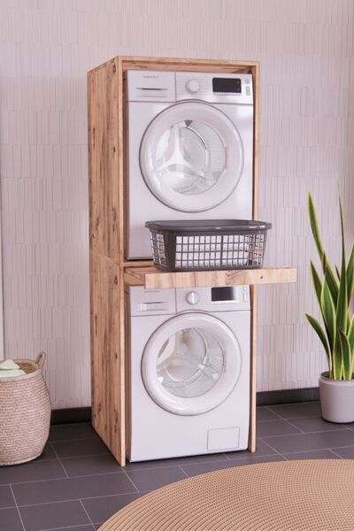 DOĞSAN MOBİLYA Çamaşır-kurutma Makine Dolabı Atlantik Çam Mdflam