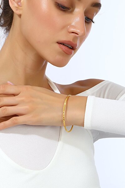 MySilvers Mikron Altın Kaplama Başak Ajda Bilezik