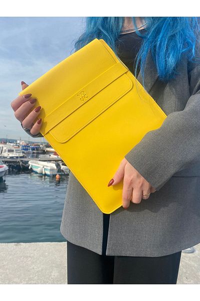 YOUC Design حافظة كمبيوتر محمول مقاومة للماء لجهاز MacBook Pro وAir وغيرها مقاس 13 بوصة 14 بوصة 15 بوصة حقيبة جلدية صناعية نباتية
