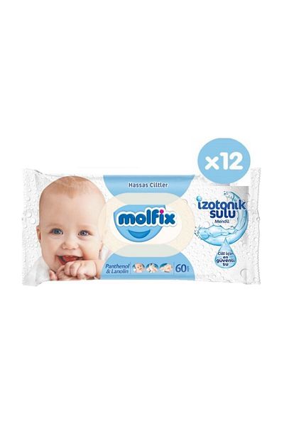Molfix Molfix Isotonic Wet Wipes - For Sensitive Skin, 60x12 720 Pieces