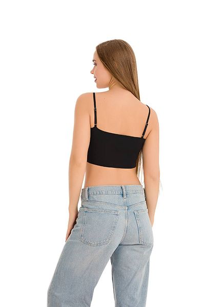 Newlilla 777 Laser Cut Crop Bustier mit dünnen Trägern für Damen