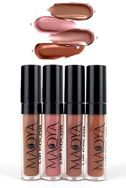 MAQYA Cosmetics 4'lü Likit Fırçalı Ruj Serileri (a-b) / 4 Liquid Brushed Lips...