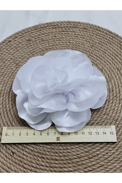 Esteks Dantel ve Tekstil Aksesuarları Iğneli Yaka Çiçeği Broş Kumaş Çiçek Gül Broş 15 CM