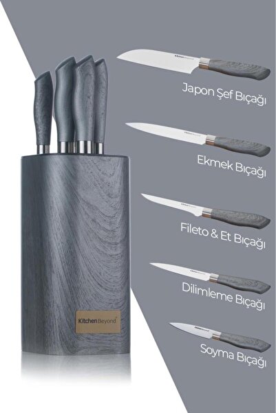 Kitchen Beyond Acar Porto 6 Parça Standlı Çelik Bıçak Takımı 0511
