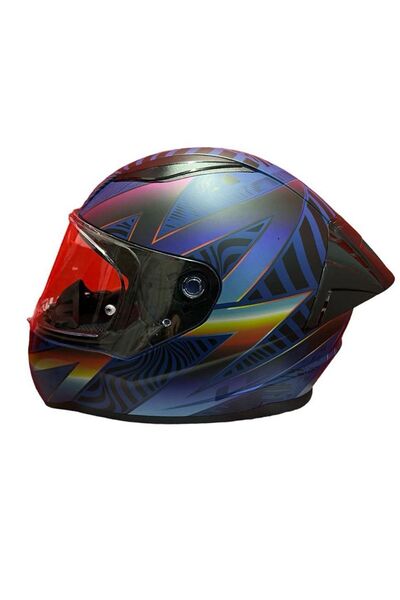 LS2 RAPID 2 RACE OPTIK MAT MAVİ-MOR KASK++SPOİLER