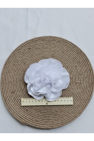 Esteks Dantel ve Tekstil Aksesuarları Iğneli Yaka Çiçeği Broş Kumaş Çiçek Gül Broş 15 CM