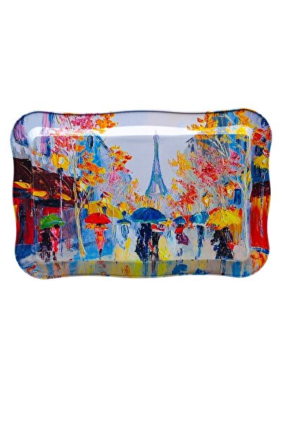 EVLE Ef165-q2 Rain Paris Patterned Rectangular Tray 24x36 Cm